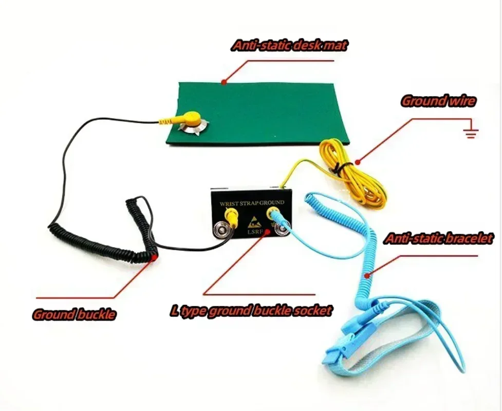 1 قطعة ESD سلك أرضي مكافحة ساك - مراجعة Power Tools Yellow And Black وسعره