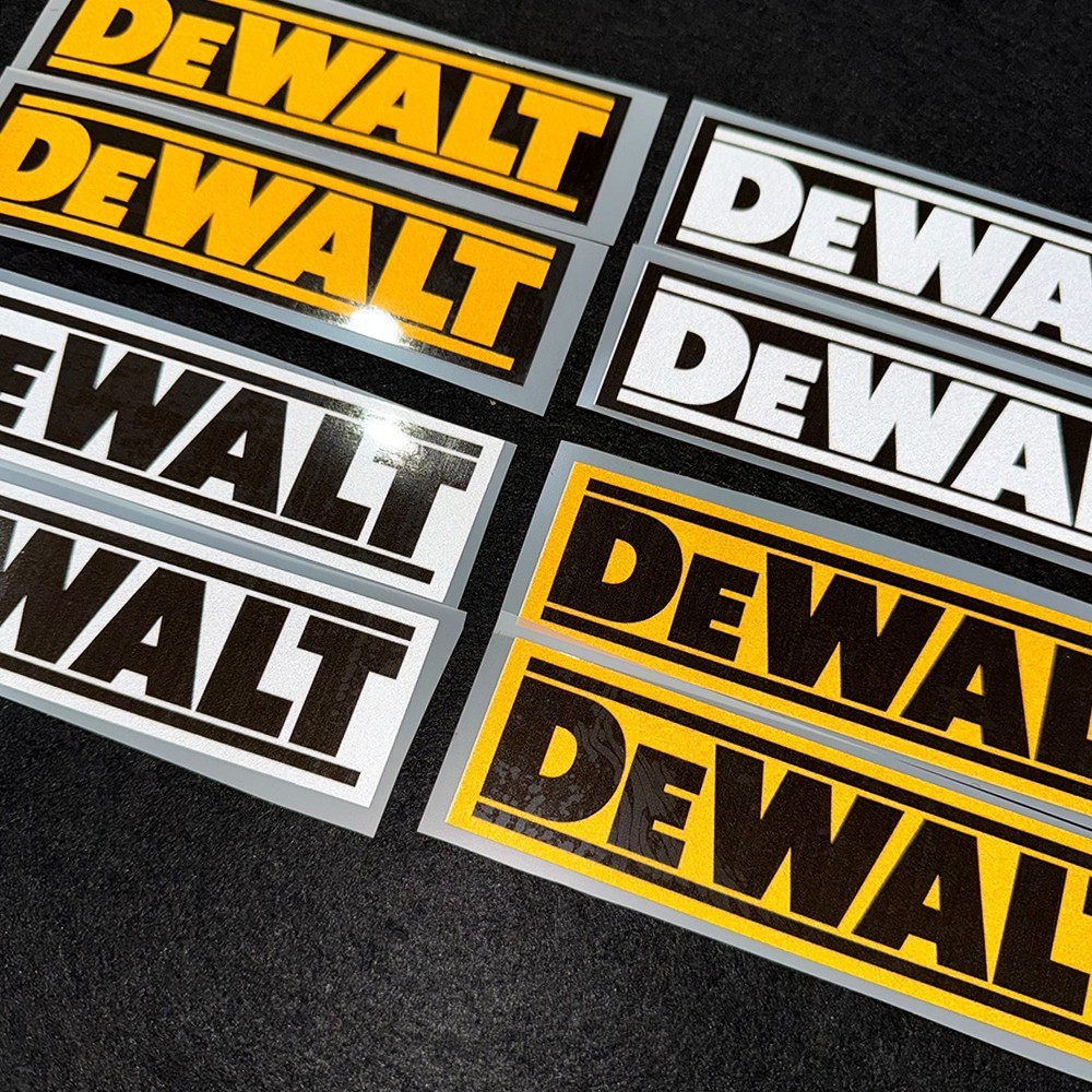 ملصقات عاكسة بشعار ديوالت مقاو - مراجعة Power Tools Logo وسعره